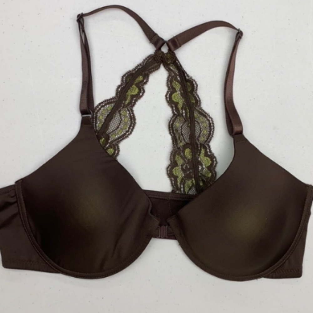 BRN/YELO Front Closing Bra,36C   *P1033